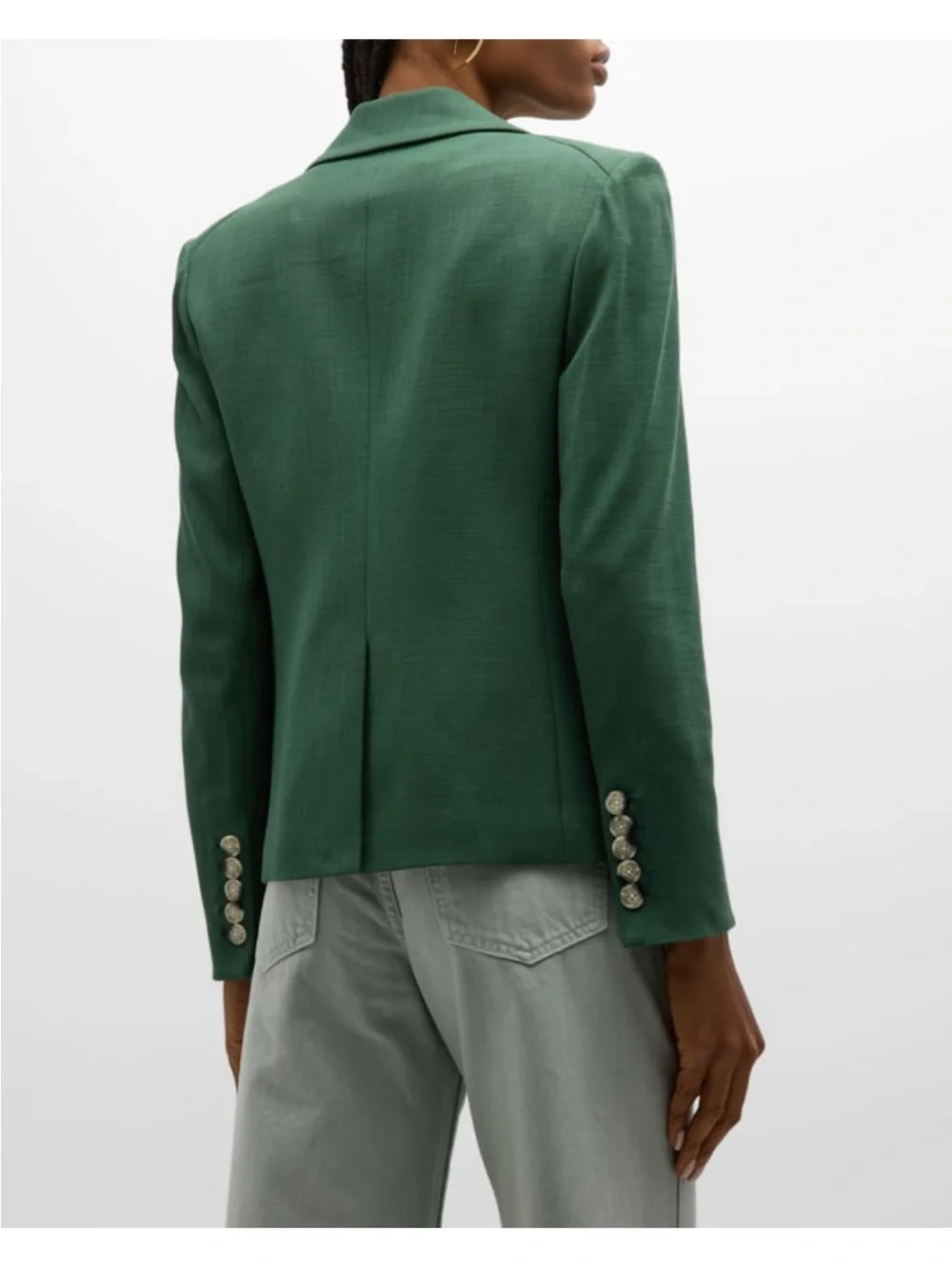 Veronica Beard Kona Dickey Jacket - Green Double-Breasted Blazer - Picture 3 of 5